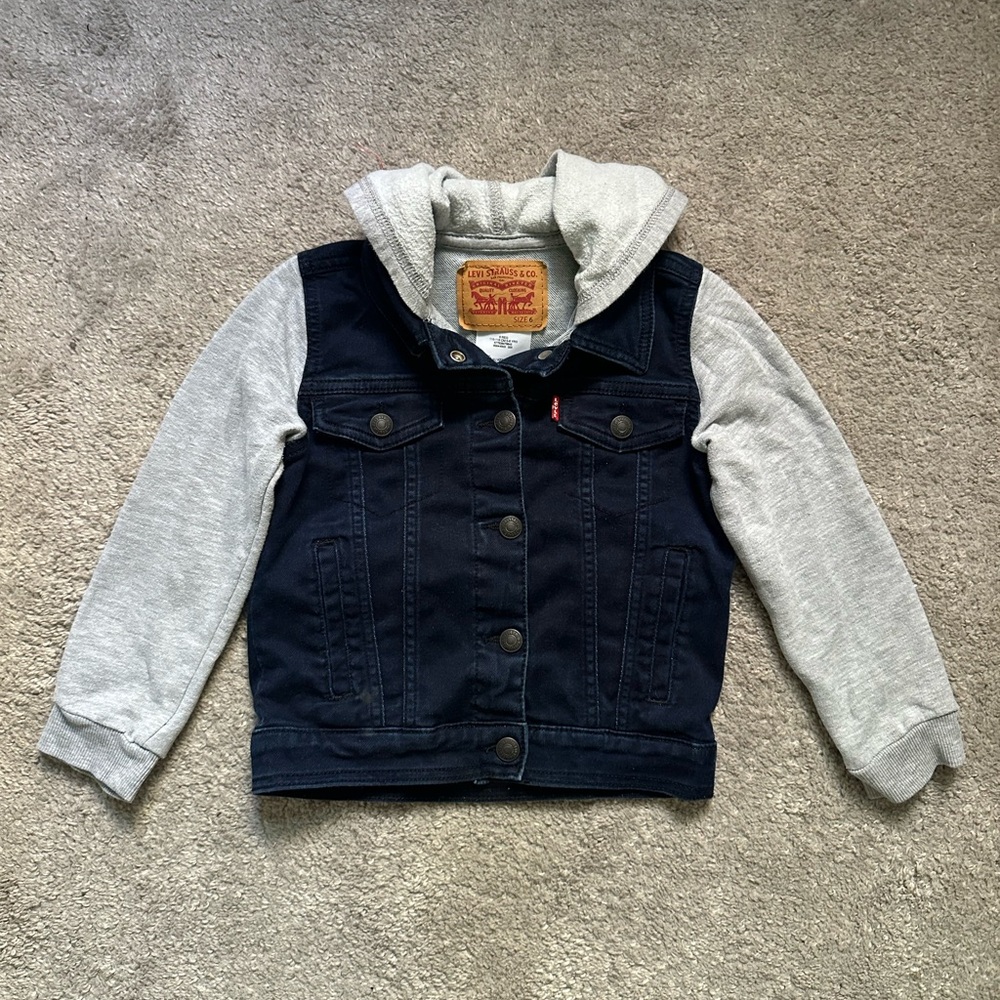 Levi's Kids Denim Jacket with Gray Sleeves size 6